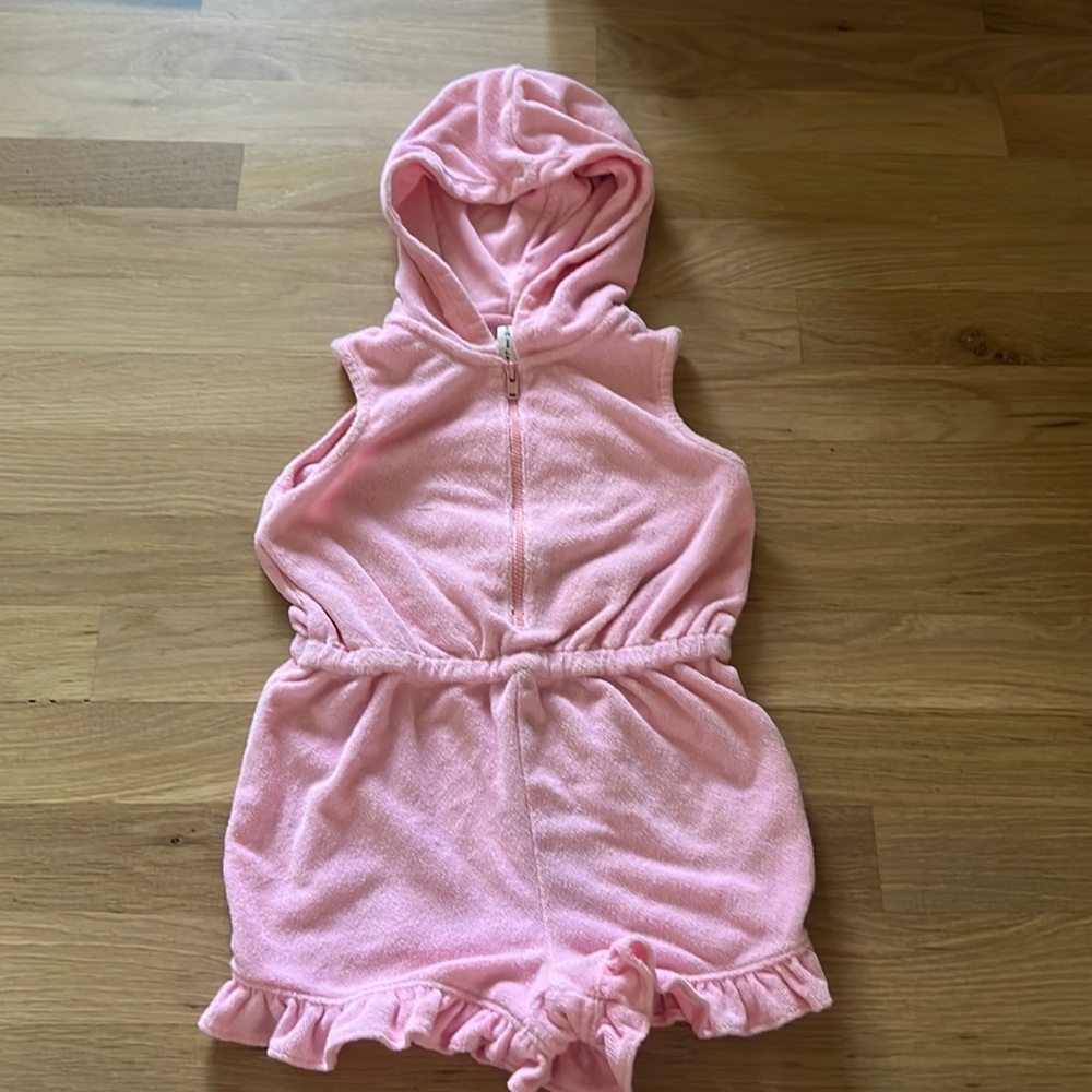 Janie & Jack pink terry girls swimsuit cover up size 3